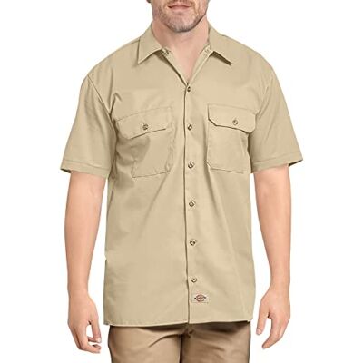 Dickies Men's Short-Sleeve Work Shirt, Desert Sand, X Large, Desert Sand, XL Dickies Men's Short-Sleeve Work Shirt, Desert Sand, X Large, Desert Sand, XL
