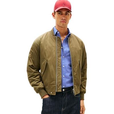 Tommy Hilfiger Men’s Authentic Bomber Jacket with Zip, Green (Army Green), M Tommy Hilfiger Men’s Authentic Bomber Jacket with Zip, Green (Army Green), M