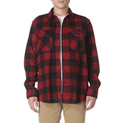Wrangler Authentics Men's Long Sleeve Heavyweight Fleece Shirt Button, Red Buffalo Plaid, XL Tall Wrangler Authentics Men's Long Sleeve Heavyweight Fleece Shirt Button, Red Buffalo Plaid, XL Tall