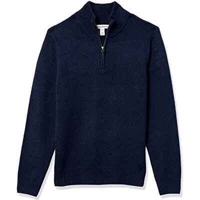 Amazon Essentials Men's Long-Sleeve Soft Touch Quarter-Zip Jumper, Navy, XXL Amazon Essentials Men's Long-Sleeve Soft Touch Quarter-Zip Jumper, Navy, XXL