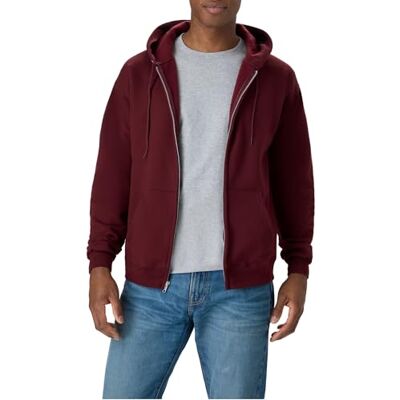 Hanes Men's, EcoSmart Fleece Full-Zip Hoodie, Hooded Sweatshirt, Maroon, Small Hanes Men's, EcoSmart Fleece Full-Zip Hoodie, Hooded Sweatshirt, Maroon, Small
