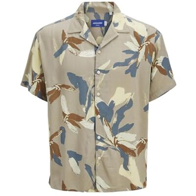 JACK & JONES Men's Jorluke Varenna AOP Shirt SS, Silver Sage, XL JACK & JONES Men's Jorluke Varenna AOP Shirt SS, Silver Sage, XL