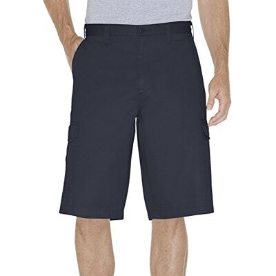 Dickies Mens 13 Inch Loose Fit Cargo Short, Rinsed Dark Navy, 32 Dickies Mens 13 Inch Loose Fit Cargo Short, Rinsed Dark Navy, 32