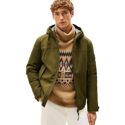 Tommy Hilfiger Men's Short Tech Hooded Water Repellent Windbreaker, Green (Huntsman Green), S Tommy Hilfiger Men's Short Tech Hooded Water Repellent Windbreaker, Green (Huntsman Green), S
