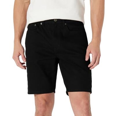 Amazon Essentials Men's Heavyweight Stretch Straight-Fit Denim Shorts, 22.9 cm, Black, 38W Amazon Essentials Men's Heavyweight Stretch Straight-Fit Denim Shorts, 22.9 cm, Black, 38W
