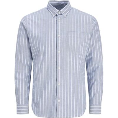 JACK & JONES Jprbrook Oxford Shirt L/S Noos, Night Sky/Stripes: Slim fit, S JACK & JONES Jprbrook Oxford Shirt L/S Noos, Night Sky/Stripes: Slim fit, S