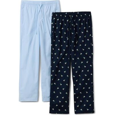 Amazon Essentials Men's Cotton-Stretch Poplin Full-length Pyjama Bottoms, Pack of 2, Ducks/Light Blue, XS Amazon Essentials Men's Cotton-Stretch Poplin Full-length Pyjama Bottoms, Pack of 2, Ducks/Light Blue, XS