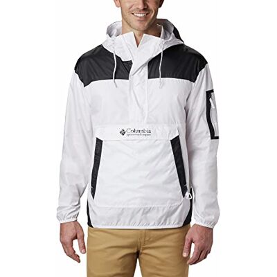 Columbia Men's Challenger Windbreaker, Lightweight Windbreaker Jacket, White/Black, Size XS Columbia Men's Challenger Windbreaker, Lightweight Windbreaker Jacket, White/Black, Size XS