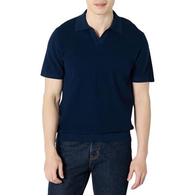 Amazon Essentials Men's Regular-Fit Short-Sleeved Knit Polo Jumper, Navy, XL Amazon Essentials Men's Regular-Fit Short-Sleeved Knit Polo Jumper, Navy, XL
