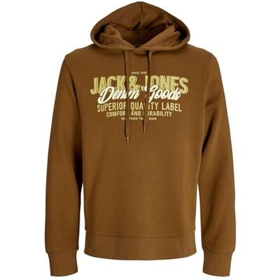 JACK & JONES JJELOGO Men's Hoodie Sweat Hood 2 COL Regular Fit, Monks Robe, L JACK & JONES JJELOGO Men's Hoodie Sweat Hood 2 COL Regular Fit, Monks Robe, L