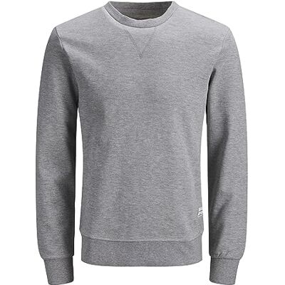 JACK & JONES Mens Jjebasic Crew Neck Noos Sweatshirt, Grey, XS UK JACK & JONES Mens Jjebasic Crew Neck Noos Sweatshirt, Grey, XS UK