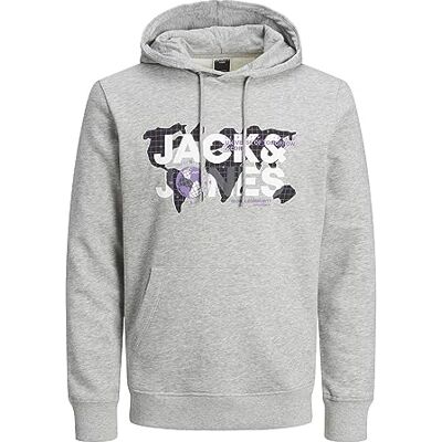 JACK & JONES Male Hoodie Sweat, Light grey melange/detail: new Lgm, L JACK & JONES Male Hoodie Sweat, Light grey melange/detail: new Lgm, L