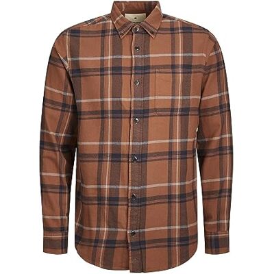 JACK & JONES Men's Jprblubrook Check Twill Shirt L/S Casual Shirt, Cambridge Brown, M JACK & JONES Men's Jprblubrook Check Twill Shirt L/S Casual Shirt, Cambridge Brown, M