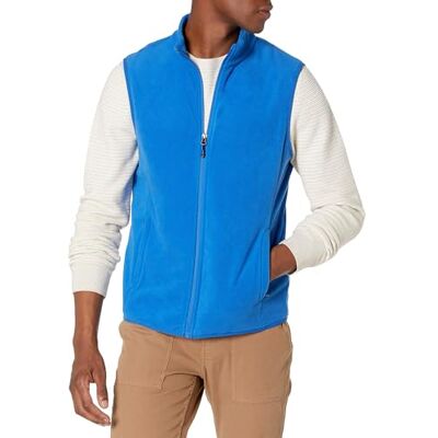 Amazon Essentials Men's Full-Zip Polar Fleece Vest (Available in Big & Tall), Cobalt Blue, L Amazon Essentials Men's Full-Zip Polar Fleece Vest (Available in Big & Tall), Cobalt Blue, L