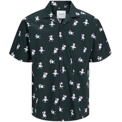 JACK & JONES Jjxmas AOP Shirt SS, Scarab, L JACK & JONES Jjxmas AOP Shirt SS, Scarab, L
