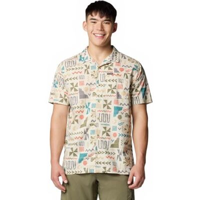 Columbia Men's Pine Canyon Short Sleeve, Short Sleeve Shirt, Dark Stone Outer Bounds, XXL Columbia Men's Pine Canyon Short Sleeve, Short Sleeve Shirt, Dark Stone Outer Bounds, XXL