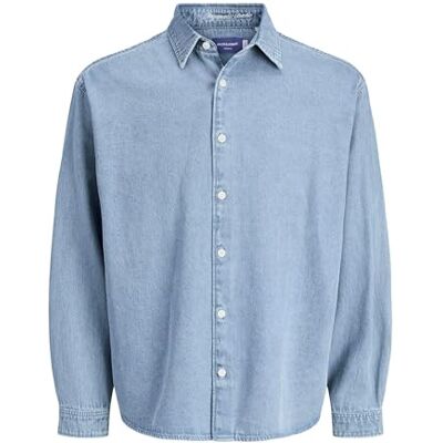 JACK & JONES Jornorrebro Ls Noos Denim Shirt, Medium Blue (Medium Blue Denim), XXL JACK & JONES Jornorrebro Ls Noos Denim Shirt, Medium Blue (Medium Blue Denim), XXL