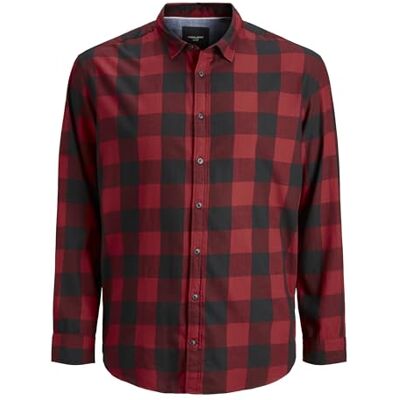 JACK & JONES JACK&JONES PLUS Men's Jjegingham Twill L/S Ps Noos Shirt, Ziegelrot, XXL JACK & JONES JACK&JONES PLUS Men's Jjegingham Twill L/S Ps Noos Shirt, Ziegelrot, XXL