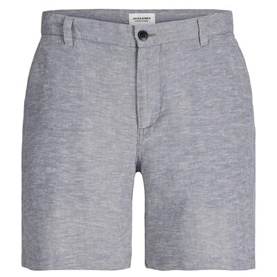 JACK & JONES Men's Jpstace Jjsummer Linen Blend Short Sn Chino Shorts, Faded Denim/Detail: Melange, XL JACK & JONES Men's Jpstace Jjsummer Linen Blend Short Sn Chino Shorts, Faded Denim/Detail: Melange, XL