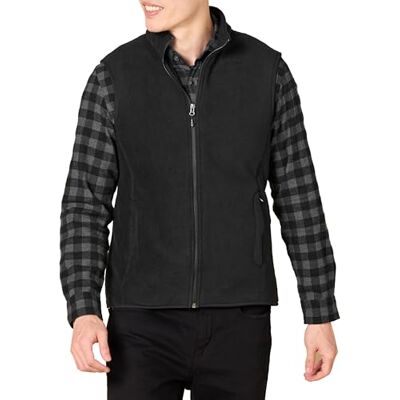 Amazon Essentials Men's Full-Zip Polar Fleece Vest (Available in Big & Tall), Black, XS Amazon Essentials Men's Full-Zip Polar Fleece Vest (Available in Big & Tall), Black, XS