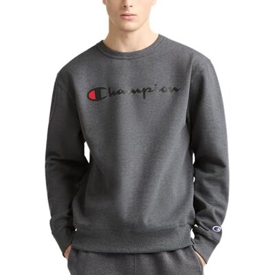 Champion Men's Graphic Powerblend Fleece Crew Sweatshirt, Granite Heather-y06794, S Champion Men's Graphic Powerblend Fleece Crew Sweatshirt, Granite Heather-y06794, S