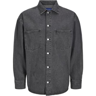 JACK & JONES Male Denim Shirt, Wide Fit Denim Shirt, Black Denim, S JACK & JONES Male Denim Shirt, Wide Fit Denim Shirt, Black Denim, S
