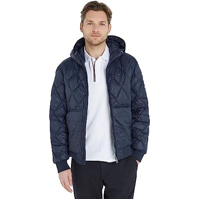 Tommy Hilfiger Men's Mix Quilt Recycled Hooded Jacket Mw0mw32766 Woven Jackets, Blue (Desert Sky), XXL Tommy Hilfiger Men's Mix Quilt Recycled Hooded Jacket Mw0mw32766 Woven Jackets, Blue (Desert Sky), XXL