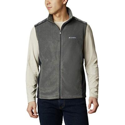 Columbia Men's Steens Mountain Vest, Fleece Gilet Vest, Grill/Black, L Columbia Men's Steens Mountain Vest, Fleece Gilet Vest, Grill/Black, L