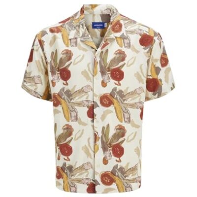 JACK & JONES Jorluke Varenna AOP Shirt SS, Antique White, M JACK & JONES Jorluke Varenna AOP Shirt SS, Antique White, M