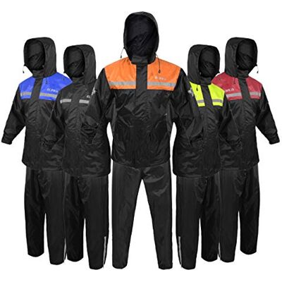 Alpha Rain Suit Lightweight Waterproof Rain Gear for Men & Women, Adjustable Protective Rain Jacket and Trouser Suitable for All Sports & Outdoor Activities, Wind Resistant (Small) Alpha Rain Suit Lightweight Waterproof Rain Gear for Men & Women, Adjustable Protective Rain Jacket and Trouser Suitable for All Sports & Outdoor Activities, Wind Resistant (Small)