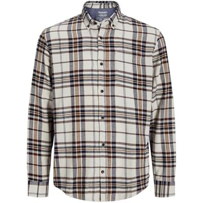 JACK & JONES Male Checked Shirt, Moonbeam, S JACK & JONES Male Checked Shirt, Moonbeam, S
