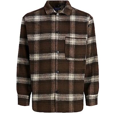 JACK & JONES Male Overshirt Loose Cut Overshirt, Chocolate Brown, S JACK & JONES Male Overshirt Loose Cut Overshirt, Chocolate Brown, S