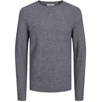 JACK & JONES Male Knitted Jumper with Crew Neck Plain Knitted Jumper with Crew Neck, Maritime Blue 1, M JACK & JONES Male Knitted Jumper with Crew Neck Plain Knitted Jumper with Crew Neck, Maritime Blue 1, M