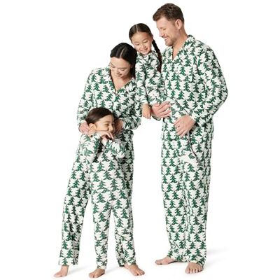 Amazon Essentials Men's Matching Holiday Family Pyjama Sets, Winter Trees, L Amazon Essentials Men's Matching Holiday Family Pyjama Sets, Winter Trees, L