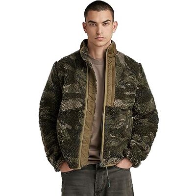 G-STAR Men's Fleece jkt, Multicolour (turf woodland camo D23614-D417-D435), M G-STAR Men's Fleece jkt, Multicolour (turf woodland camo D23614-D417-D435), M