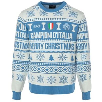 SSC NAPOLI Christmas Jumper White/Light Blue Official Product 2025 Christmas 2025 Small SSC NAPOLI Christmas Jumper White/Light Blue Official Product 2025 Christmas 2025 Small