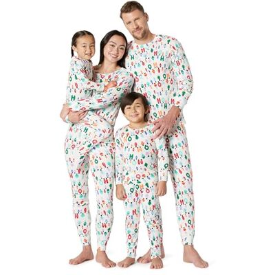 Amazon Essentials Men's Matching Holiday Family Pyjama Sets, Festive Lights, L Amazon Essentials Men's Matching Holiday Family Pyjama Sets, Festive Lights, L