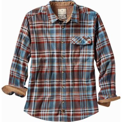Legendary Whitetails Men's Buck Camp Flannel, Long Sleeve Plaid Button Down Casual Shirt, Corduroy Cuffs, Barnwood Slate Plaid, S Legendary Whitetails Men's Buck Camp Flannel, Long Sleeve Plaid Button Down Casual Shirt, Corduroy Cuffs, Barnwood Slate Plaid, S