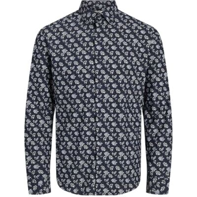 JACK & JONES Jprblaactive Stretch Shirt L/S Sn, Night Sky/AOP: Slim fit, L JACK & JONES Jprblaactive Stretch Shirt L/S Sn, Night Sky/AOP: Slim fit, L
