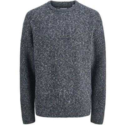 JACK & JONES Jjgrady Melange Knit Crew Neck, Stormy Weather, M JACK & JONES Jjgrady Melange Knit Crew Neck, Stormy Weather, M