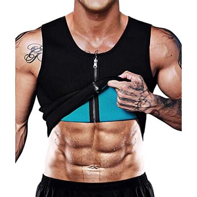 NonEcho NOVECASA Men's Neoprene Sweat Vest Men with Zipper Sauna Vest Compression Vest Tank Top Shirt for Weight Loss Waist Trainer Vest Slimming Workout (L, Blue) NonEcho NOVECASA Men's Neoprene Sweat Vest Men with Zipper Sauna Vest Compression Vest Tank Top Shirt for Weight Loss Waist Trainer Vest Slimming Workout (L, Blue)