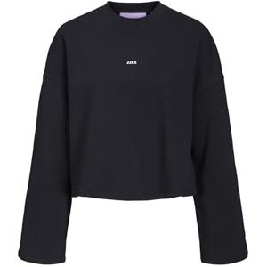 JACK & JONES Women's JXABBIE LS Wide Every Brush Crew SN Sweatshirt, Black/Print: White JJXX Logo, XS JACK & JONES Women's JXABBIE LS Wide Every Brush Crew SN Sweatshirt, Black/Print: White JJXX Logo, XS