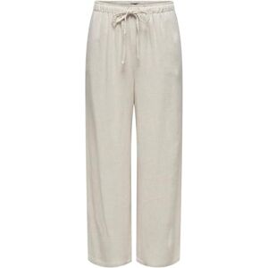ONLY Women's Onlsiesta Mw Pull-Up Linen Bl Pant PNT Fabric Trousers, Gray, XL / 32L ONLY Women's Onlsiesta Mw Pull-Up Linen Bl Pant PNT Fabric Trousers, Gray, XL / 32L