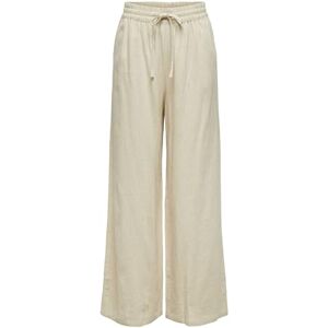 JDY Women's say Linen Hw Wide Pant WVN Noos Linen Trousers, Oatmeal/Detail: Melange., M / 32L JDY Women's say Linen Hw Wide Pant WVN Noos Linen Trousers, Oatmeal/Detail: Melange., M / 32L