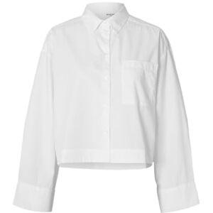 SELECTED FEMME Women's Boxy Fit Crop Blouse, Bright White, 12 SELECTED FEMME Women's Boxy Fit Crop Blouse, Bright White, 12