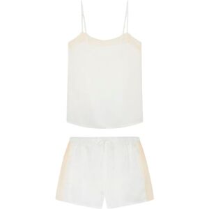 Women'secret Women's Short Satin Pajama Set White, white, L Women'secret Women's Short Satin Pajama Set White, white, L