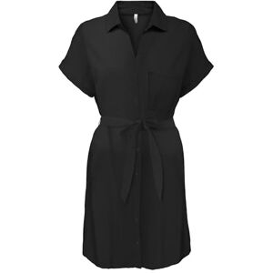 ONLY Onljakiri Linen S/S Shirt Dress Ptm, Black, L ONLY Onljakiri Linen S/S Shirt Dress Ptm, Black, L