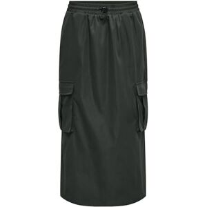 ONLY Women's Maxi Skirt Long Skirt with Cargo Pockets and Elastic Waistband, Black (Raven), M ONLY Women's Maxi Skirt Long Skirt with Cargo Pockets and Elastic Waistband, Black (Raven), M