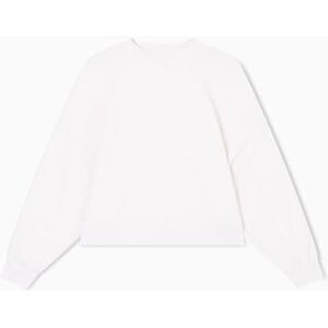 Armani Exchange Women's Cuffed Sleeve Logo Lettering Relaxed Fit Sweatshirt, ISO, S Armani Exchange Women's Cuffed Sleeve Logo Lettering Relaxed Fit Sweatshirt, ISO, S