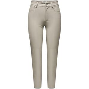 ONLY A/S Women's Onlemily Hw St ANK Faux Leather PNT Noos Imitation Leather Trousers, Silver Lining, S / 30L ONLY A/S Women's Onlemily Hw St ANK Faux Leather PNT Noos Imitation Leather Trousers, Silver Lining, S / 30L